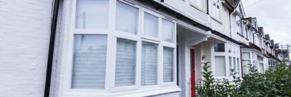 victorian bay window - side view from outside the house