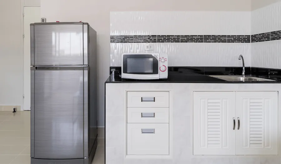 fridge in the kitchen