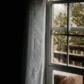 timber sash window in the rain