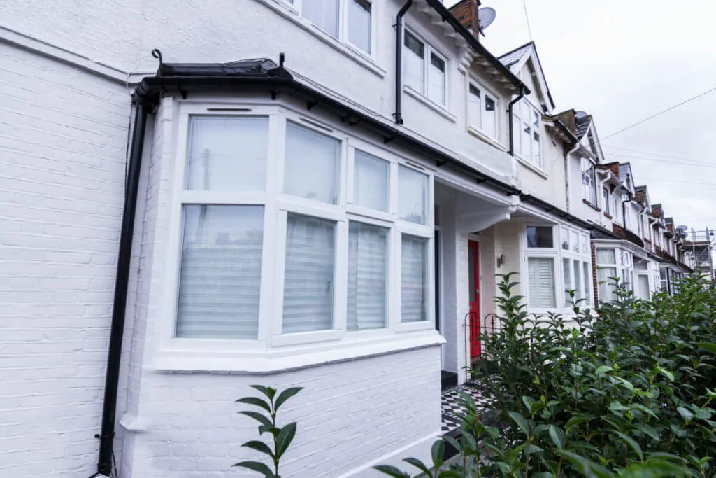 victorian bay window - side view from outside the house