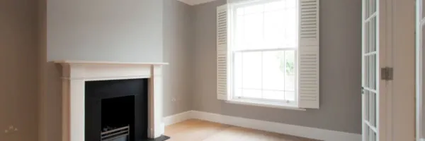 9 Kensington Place projects - fireplace and window in the living room