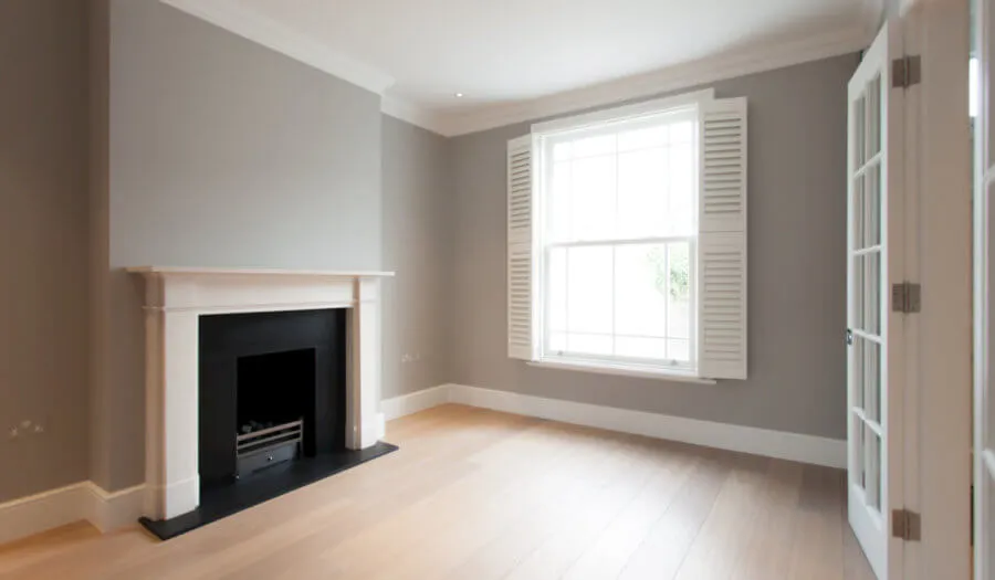 9 Kensington Place projects - fireplace and window in the living room