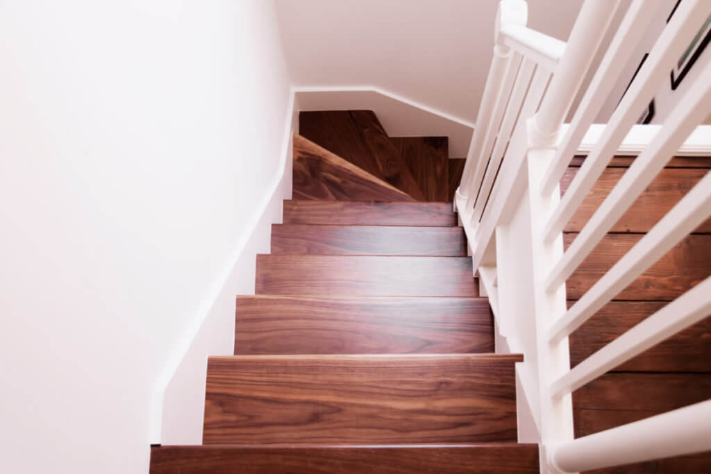 bespoke staircase with white railing