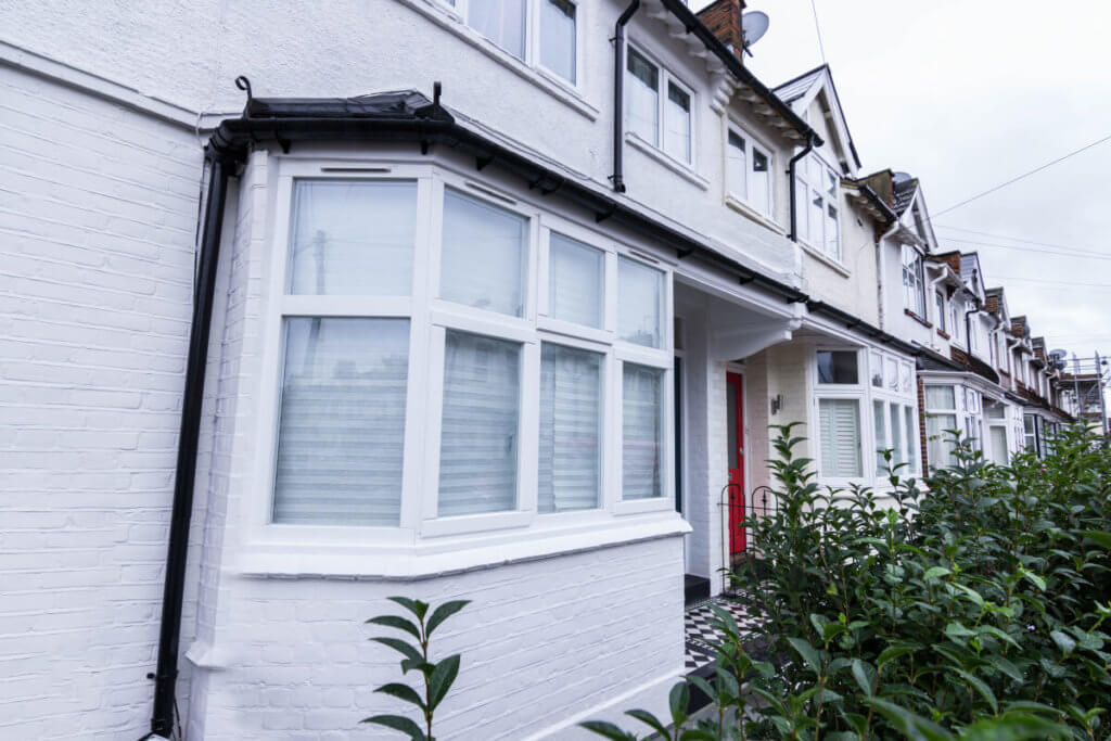 victorian bay window - side view from outside the house